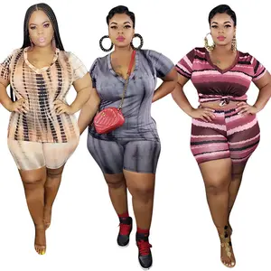Ensemble court pour femmes, vêtements d'été, existe en grandes tailles, <span class=keywords><strong>5xl</strong></span> - Product Image 1