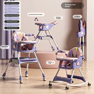 <span class=keywords><strong>Chaise</strong></span> haute multifonctionnelle en plastique pour bébé, convertible en cheval à bascule, hauteur réglable, tabouret de repas pour l'alimentation à partir de 6 mois - Product Image 6