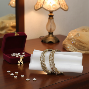Premium Gold Plated Ethnic Alloy Austrian Crystal Statement Bangles Elegant Designer Jewelry Dazzling <b>Bracelets</b> <b>Set</b> - Product Image 3
