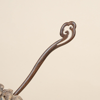 Bâtonnet à cheveux en bois massif naturel, épingle à cheveux en bois faite à la main, bijou de cheveux rétro de style chinois pour filles, artisanat en bois