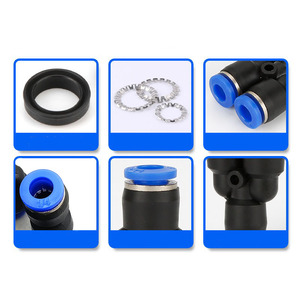 40 cái 1/4 inch OD đẩy để kết nối phụ kiện khí nén phụ kiện Kit, 10 spliter + 10 khuỷu tay + 10 TEE + 10 thẳng - Product Image 4