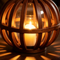 Lanterne rustique en bois avec verre, lanterne décorative de style farmhouse pour la maison, le jardin, les centres de table de mariage