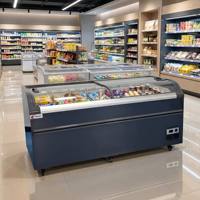 Kulkas Freezer Komersial dengan Logo Kustom, Pendingin Langsung, Kompresor Terpasang, untuk Display Es Krim