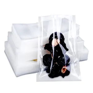Food Grade Heat Sealing Plastic Embossed Vacuum Flat Food Packaging Bags In Stock