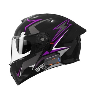 Giá bán buôn xách tay cưỡi xe máy Mũ bảo hiểm với màu xanh răng thông minh LED Đèn đuôi Mũ bảo hiểm xe máy nhà sản xuất - Product Image 4