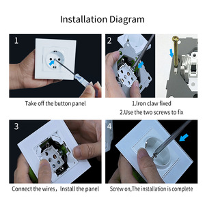 ปลั๊กไฟติดผนังมาตรฐานยุโรป 86 แบบ พร้อมพอร์ต USB แผงกระจกนิรภัย ติดตั้งแบบซ่อน มีหลายขนาด - Product Image 4