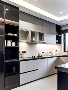 Despensa de cocina de armario de cocina de laca blanca moderna - Product Image 6