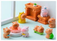 Dessin animé Miniature Collection Animal Capibara Capybara Résine Figurine pour Pendentif Porte-clés Mystère Boîtes Aveugle Sac Petit Cadeau Jouet