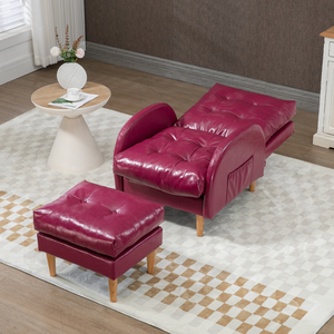 <span class=keywords><strong>Fauteuil</strong></span> <span class=keywords><strong>Chesterfield</strong></span> une place avec repose-pieds extensible, chaise longue convertible en bois pour salon - Product Image 3