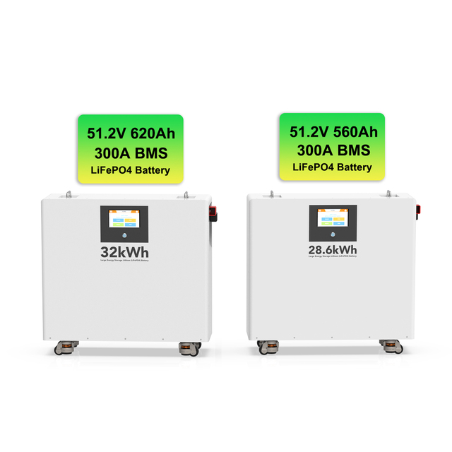 Large Household Energy Storage Lithium (LiFePO4) Battery 28.6Kwh 30Kwh 32Kwh Capacity 51.2V Voltage Storage System