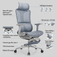 Chaise ergonomique en maille à fonctions complètes avec inclinaison à 160° °   Fauteuil inclinable, repose-pieds, chaise de bureau ergonomique avec vérin à gaz de classe 4