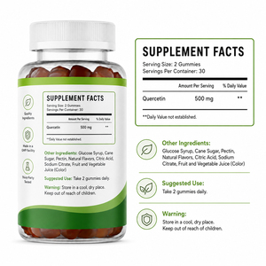 Nouveaux compléments de quercétine, extrait naturel de Sophora japonica 95%-99% Quercétine, gommes de quercétine pour adultes, antioxydant, soutien immunitaire, certifié - Product Image 6