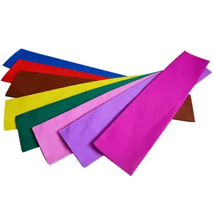 Çin fabrika fiyat 17g 20g krep kağıt 20%-200% streç oranı renkli zanaat krep kağıt sarma için