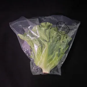 PEクリア透明カスタムプリントロゴリビングレタスバッグフルーツ野菜包装食品グレード工場供給