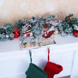 Nouveau design de décorations de Noël en aluminium nickelé support de bas de traîneau de Noël - Product Image 5