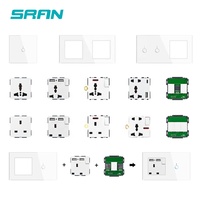 Interrupteur mural Usb à charge rapide, prises type-c 18W PD, prise en verre