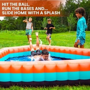 PVC <b>Inflatable</b> <b>Pool</b> Irregular Pentagon Shape 94.8*45.6*15.75 Inch Home Plate <b>for</b> Kids and Adults Yard Game Swimming <b>Pool</b> Fun - Product Image 5