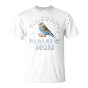 Camiseta Worlds Best Parakeet Mom, regalo azul para el día de la madre, para madres de loros - Product Image 1