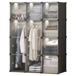 Simple Wardrobe For Home Bedroom Rental Apartment Transparent Door Fabric Closet Modern Minimalist Design Clothing Organizer - Product Image 5