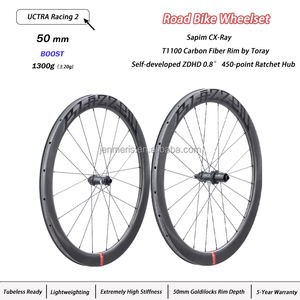 Set di Ruote BLAZZEN Ultra Racing T1100 in Fibra di Carbonio 700C per Bici da Strada con Freni a Disco, 50mm, Finitura Opaca, Tubeless, con OEM - Product Image 2