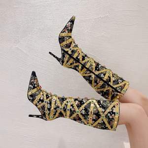 Retro diamanti Cuissardes <span class=keywords><strong>Sexy</strong></span> bottiglie 2023 scarpe nuove da donna al ginocchio <span class=keywords><strong>tacchi</strong></span> - Product Image 5