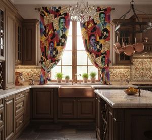 Cortinas Retro Jazz Band con Estampado Floral Denso, Paneles Decorativos que Bloquean el 70% de la Luz para Sala de Estar, Dormitorio, Música - Product Image 1