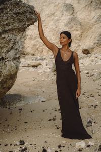 <span class=keywords><strong>Robe</strong></span> longue maxi en crochet à col en V et <span class=keywords><strong>dos</strong></span> nu, coupe ajustée sirène, sexy, pour soirée, haute qualité pour femme - Product Image 4