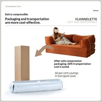 Canapé compressé pour le commerce transfrontalier, trois places, en éponge et velours côtelé, style moderne et minimaliste, canapé droit