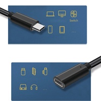 Cable de Extensión USB 3.1 Gen2 Tipo C DFX de 1M, 10Gbps, Macho a Hembra, Cable Extensor 4K 60Hz para Laptop Hub