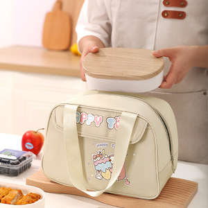 Cartoon Bento Bag <b>Insulated</b> <b>Lunch</b> <b>Box</b> For Student Office Worker Picnic Camping Thickened Keep Warm Carrying Case - Product Image 1