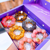 Boîtes à pâtisserie en gros Mochi Donut Baking Cake Cookies Dessert Boîtes d'emballage en papier avec conception personnalisée imprimée