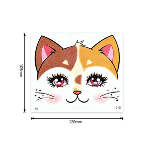 Tatuajes Temporales <span class=keywords><strong>de</strong></span> Animales <span class=keywords><strong>de</strong></span> Dibujos Animados, con Diseño <span class=keywords><strong>de</strong></span> Murciélago y <span class=keywords><strong>Jirafa</strong></span>, para Niños y Niñas, con Brillo, Pintura <span class=keywords><strong>de</strong></span> Maquillaje, Pegatinas Faciales - Product Image 2