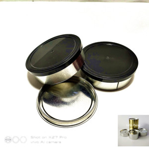 Boîtes de presse de 100ml Anneau de pelage facile 3.5g Boîtes de thon en métal Emballage Zkittlez avec couvercles noirs-étiquettes personnalisées autocollants - Product Image 4