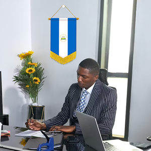 Wholesale Mini Pennant Car Flags Nicaragua Wall Decor <b>Small</b> Ornaments Hanging Digital Printing Satin Material - Product Image 5