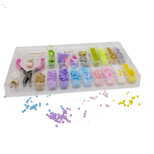 Kit per creazione di perline in plastica creativa fai da te Set di bracciali con perline di Design per bambini principianti - Product Image 1