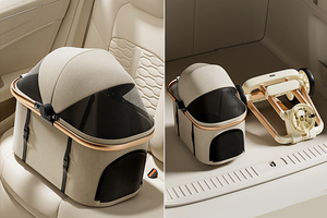 Poussette pliable ultra légère pour petits/chiens moyens et chats avec <span class=keywords><strong>4</strong></span> roues, roulement fluide et maille respirante - Product Image 4