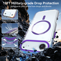 Coque de protection transparente magnétique antichoc personnalisée pour iPhone 17 Air avec cadre d'objectif métallique violet de qualité supérieure