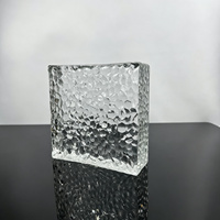 Bloc de verre décoratif carré de qualité supérieure, motif écailles de poisson nautique, pour cloison de séparation d'espace commercial