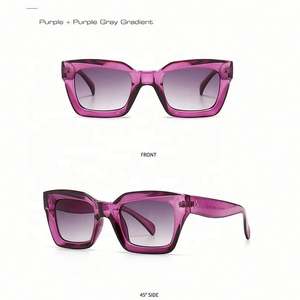 Lunettes de soleil œil de chat vintage rétro bleu violet personnalisées avec logo, protection UV400, carrées, pour femmes – Meilleures ventes - Product Image 3