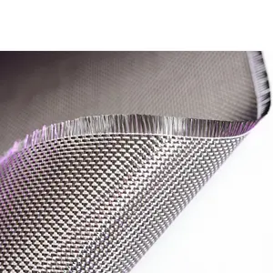 Tessuto in fibra di carbonio metallizzato argento tessuto in carbonio con filo di seta viola