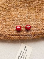 Boucles d'oreilles à clous géométriques simples et haut de gamme, imitation perle, accessoires de mode