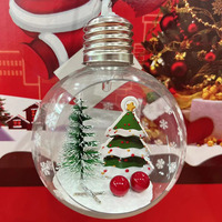 DREA Nouveauté en vogue : Boules de Noël lumineuses transparentes rondes avec motif de dessin animé Elfe pour la décoration de l'arbre de Noël