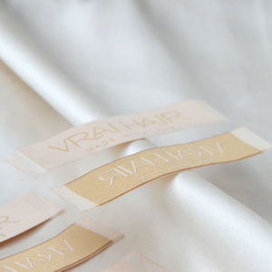 GOTS Certified Organic Cotton Woven Labels Eco-Friendly Custom Color & Size Wholesale Custom Sewn <b>Tags</b> for Apparel <b>Bags</b> & Shoes - Product Image 2