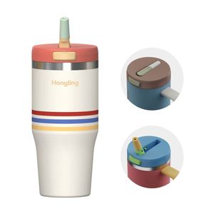Gourde isotherme en acier inoxydable grande capacité pour enfants avec poignée et couvercle, isolation thermique 12-24 heures - Product Image 1