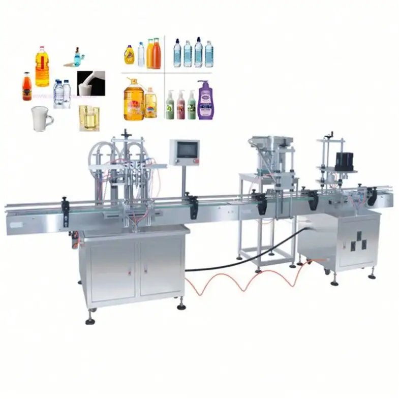 Preço de fábrica 3 em uma linha de produção automática de enchimento de garrafas líquidas, tampas e rotulagem de máquinas