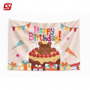Wholesale Digital Printing Best Price Premium Quality 100% Polyester Custom Birthday Banner Backdrop - Product Image 2