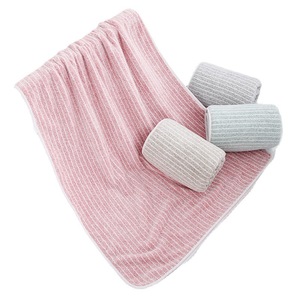 Jingjing <b>Bath</b> <b>Towels</b> Warp Knitted Coral Fleece 70x140 Cm Striped Quick Drying Antibacterial Large Size Gift <b>Towel</b> <b>Set</b> - Product Image 4
