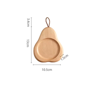 Sous-verres en bois de hêtre en forme de poire personnalisés Puselife, gravure laser du logo, support de tasse, plateau