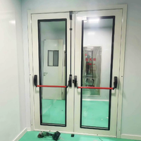 Porte coupe-feu Guangzhou 90 minutes, porte en acier ignifuge sur mesure avec persienne et barre de poussée