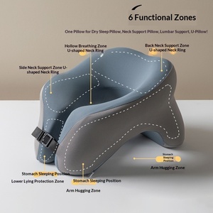 Cuscino per il riposo a forma di U in memory foam, ergonomico, con supporto per le braccia, a lento ritorno, traspirante, regolabile, per dormire sulla pancia, colore personalizzabile - Product Image 1
